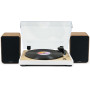 Tourne Disque Pré-amplifié Thomson TT301 Finition BOIS/Blanc - 33/45 tours, Lecture et retour du bras auto. Enceintes Bois 100W