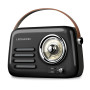 Radio Rétro portable Ledwood ALMA, FM, Bluetooth 5.3 Entrée USB, Puissance 3W - Batterie 3,7V-1500mAh - Retro Vintage - Noir