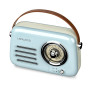 Radio Rétro portable Ledwood ALMA, FM, Bluetooth 5.3 Entrée USB, Puissance 3W - Batterie 3,7V-1500mAh - Retro Vintage - Bleu