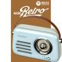 Radio Rétro portable Ledwood ALMA, FM, Bluetooth 5.3 Entrée USB, Puissance 3W - Batterie 3,7V-1500mAh - Retro Vintage - Bleu