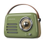 Radio Rétro portable Ledwood ALMA, FM, Bluetooth Entrée USB, Puissance 3W - Batterie 3,7V-1500mAh - Retro Vintage - Vert Olive