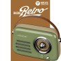 Radio Rétro portable Ledwood ALMA, FM, Bluetooth Entrée USB, Puissance 3W - Batterie 3,7V-1500mAh - Retro Vintage - Vert Olive