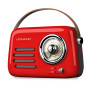 Radio Rétro portable Ledwood ALMA, FM, Bluetooth 5.3 Entrée USB, Puissance 3W - Batterie 3,7V-1500mAh - Retro Vintage - Rouge