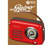 Radio Rétro portable Ledwood ALMA, FM, Bluetooth 5.3 Entrée USB, Puissance 3W - Batterie 3,7V-1500mAh - Retro Vintage - Rouge