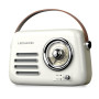 Radio Rétro portable Ledwood ALMA, FM, Bluetooth 5.3 Entrée USB, Puissance 3W - Batterie 3,7V-1500mAh - Retro Vintage - Blanc