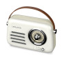 Radio Rétro portable Ledwood ALMA, FM, Bluetooth 5.3 Entrée USB, Puissance 3W - Batterie 3,7V-1500mAh - Retro Vintage - Blanc