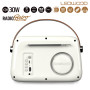 Radio Rétro portable Ledwood ALMA, FM, Bluetooth 5.3 Entrée USB, Puissance 3W - Batterie 3,7V-1500mAh - Retro Vintage - Blanc