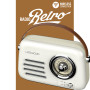 Radio Rétro portable Ledwood ALMA, FM, Bluetooth 5.3 Entrée USB, Puissance 3W - Batterie 3,7V-1500mAh - Retro Vintage - Blanc