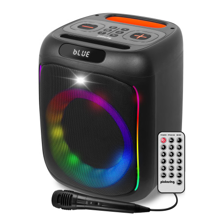 Enceinte Sono Autonome sur batterie à LED - Pickering SOUNDKUB160 - 160W, Bluetooth USB RADIO FM, Effet STROBE, Micro Karaoké