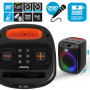 Enceinte Sono Autonome sur batterie à LED - Pickering SOUNDKUB160 - 160W, Bluetooth USB RADIO FM, Effet STROBE, Micro Karaoké