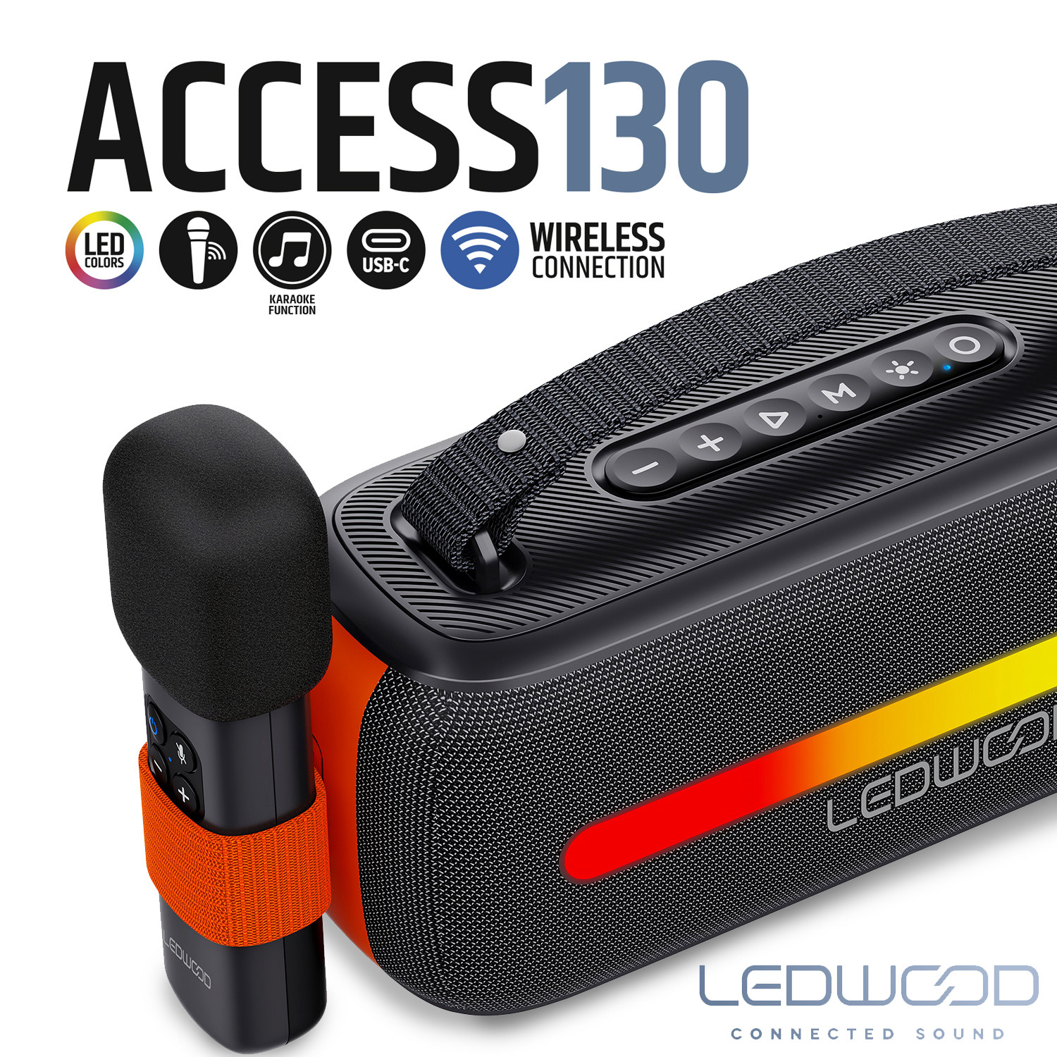 Enceinte Bluetooth Portable Aowoka Avec Lumières LED - Parfaite Pour Vos Sorties Et Moments En Plein Air - 12