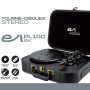 Tourne-disque Vinyle Evidence Acoustics EA-PL100-BK - Haut-parleurs intégrés 20 watts PMPO - 33, 45 et 78 tours - Bluetooth, USB