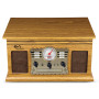 Chaîne Hifi Tourne-Disque Evidence Acoustics EA-PL300-WOOD Vinyle 33/45/78, 60W, FM, CD, Cassette, BT USB SD REC, rétro Vintage