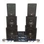 pack sono double tours de son amplifiées 5000W bi amplification table de mixage multi piste  bluetooth câblages fourni