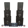 pack sono double tours de son amplifiées 5000W bi amplification table de mixage multi piste  bluetooth câblages fourni