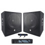 pack basse complet 2000W  2 sub woofer 15 pouces avec ampli BMS-2000  et câblages