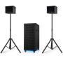 Pack Sonorisation complet BM SONIC BMS-PRO1208-DJ 2000W SUB AMPLIFIE 700W RMS +2x SAT 150W, 2x Bluetooth, 2x USB, Optique AUX FM