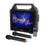 Pack Karaoké Ibiza Sound KARAVISION - Enceinte 150W Karaoke sans Fil Nomade avec écran, 2 Micros VHF - Bluetooth USB SD RADIO FM
