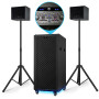 Pack Sonorisation complet BM SONIC BMS-PRO1208-DJ 2000W SUB AMPLIFIE 700W RMS +2x SAT 150W, 2x Bluetooth, 2x USB, Optique AUX FM