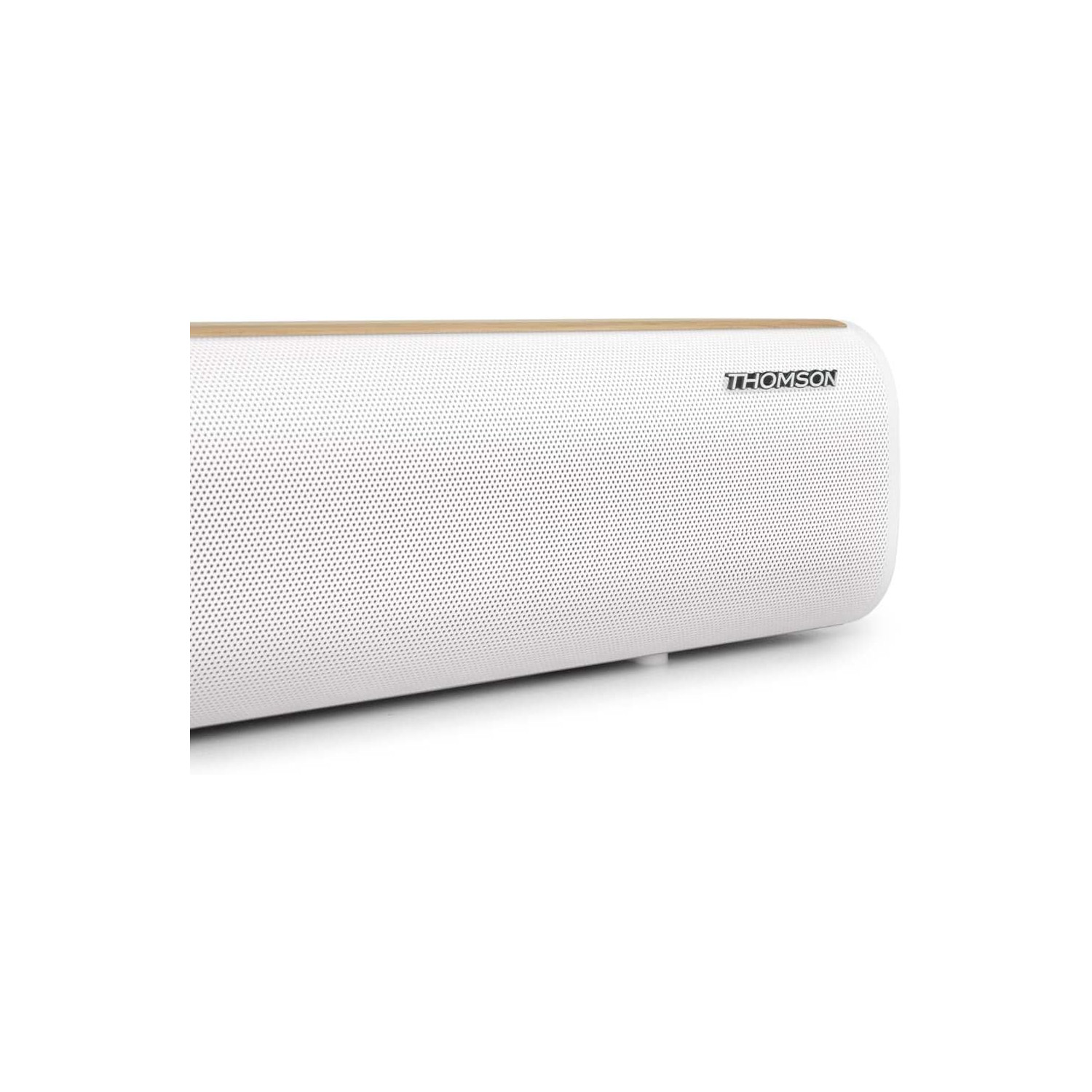 THOMSON Barre De Son SB401BT Blanc Et Bois - 200W Bluetooth Puissante Et Élégante