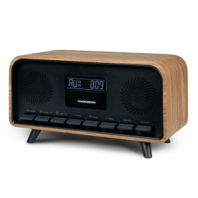 Thomson RT850BT – Radio-réveil & Enceinte Bluetooth Vintage 30W avec Radio FM et Double Alarme