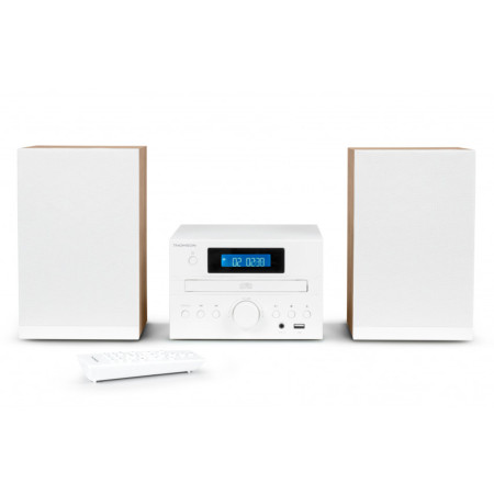 THOMSON Chaîne Hi-Fi Compacte MIC121BT Cosy - Bluetooth Lecteur CD Tuner FM Port USB 50W Blanc