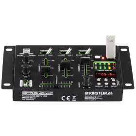 Pronomic DX-30BTU USB MKII Table de mixage DJ Bluetooth 3 canaux - Fonction Cue - Lecteur USB/MP3 - 2 entrées micro Talkover - A