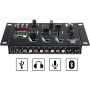 Pronomic DX-30BTU USB MKII 3-Kanal-Bluetooth-DJ-Mischpult – Cue-Funktion – USB-/MP3-Player – 2 Mikrofon-Eingänge mit Talkover-Fu