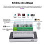 Amplificateur mural noir Bluetooth 4 x 25W TFT couleur USB , SD, entrée aux avec 4 haut parleur marins  13 cm