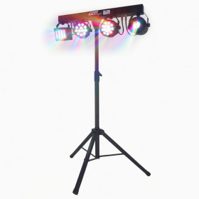 Jeux de lumières Pur Light EUPHORIA : Portique + 4 effets lumière PAR/ASTRO/BEAM/DERBY + Télécommande - DMX