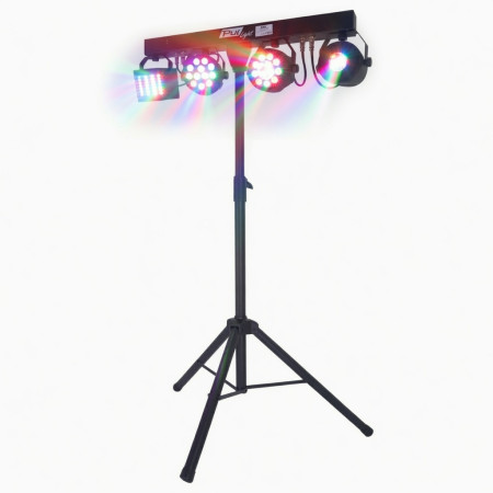 Jeux de lumières Pur Light EUPHORIA : Portique + 4 effets lumière PAR/ASTRO/BEAM/DERBY + Télécommande - DMX