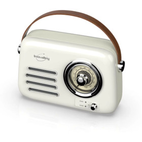 Radio Bluetooth FM vintage RETRO35  portable blanche batterie rechargeable look rétro