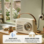 Radio Bluetooth FM vintage RETRO35  portable blanche batterie rechargeable look rétro