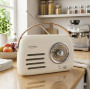 Radio Bluetooth FM vintage RETRO35  portable blanche batterie rechargeable look rétro