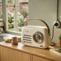 Radio Bluetooth FM vintage RETRO35  portable blanche batterie rechargeable look rétro