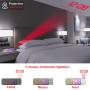 INOVALLEY RP-10-PROJ Réveil Projecteur Miroir LED Multicolore Noir Affichage Plafond Température Snooze