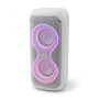 INOVALLEY Enceinte Bluetooth 400W Blanc LED RGB Karaoké TWS Radio FM Batterie Rechargeable KA-08