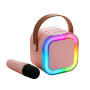 INOVALLEY Karaoké Bluetooth Rose 10W avec Micro Sans Fil Lumières LED RGB Batterie Rechargeable
