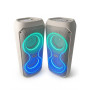 Pack 800W  2 Enceintes Bluetooth  800W Blanc LED RGB Karaoké TWS Radio FM Batterie Rechargeable KA-08
