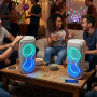 Pack 800W  2 Enceintes Bluetooth  800W Blanc LED RGB Karaoké TWS Radio FM Batterie Rechargeable KA-08