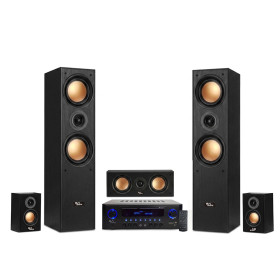 Evidence Acoustics 5.1 Home Cinema-set met Bluetooth-kolommen, USB-versterker en karaoke, zwart
