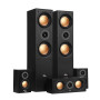 Evidence Acoustics Pack de cine en casa 5.1 con Bluetooth, altavoces de torre, amplificador y USB para karaoke, color negro