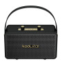 KoolStar Springstone Enceinte Bluetooth 5.3 Vintage 2x25W TWS USB TF AUX Finition Similicuir Noir Or