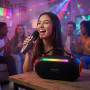 COSMO80 Enceinte Bluetooth 80W Karaoké Portable Noir LED IPX4 Micro Sans Fil Batterie