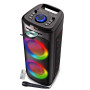 INOVALLEY MS06-CD-XXL Altavoz portátil luminoso de 1000 W con reproductor de CD, Bluetooth 5.0, karaoke, radio FM y USB