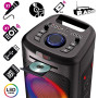 INOVALLEY MS06-CD-XXL Draagbare luidspreker met verlichting, 1000 W, CD-speler, Bluetooth 5.0, karaoke, FM-radio, USB