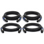 BM Sonic 4er-Set SPEAKON/SPEAKON-Kabel, Stecker/Stecker, 5 m, High-Fidelity, professionell, Twist-Lock