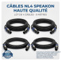 BM Sonic 4er-Set SPEAKON/SPEAKON-Kabel, Stecker/Stecker, 5 m, High-Fidelity, professionell, Twist-Lock