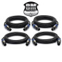 BM Sonic Lot de 4 Câbles SPEAKON/SPEAKON Mâle/Mâle 5m Haute Fidélité Professionnel Twist-Lock