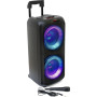Pacchetto con 2 diffusori attivi da 1200 W con luci, karaoke, 2x8", Bluetooth, USB, TWS, batterie integrate, per serate da 